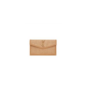 YSL uptown pouch in canvas and leather