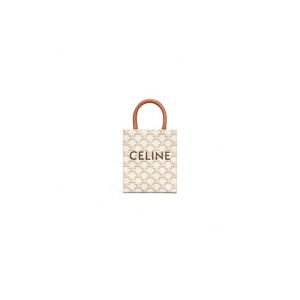 CELINE Mini Vertical Cabas IN Triomphe Canvas with Celine print