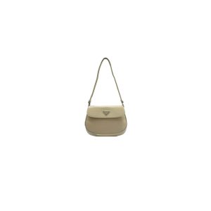 Small Prada Cleo brushed leather shoulder bag with flap