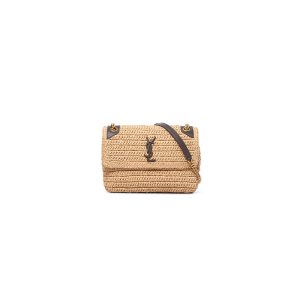 SAINT LAURENT NIKI CHAIN MEDIUM IN RAFFIA(HIGH-END GRADE)