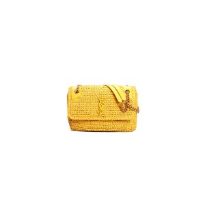 SAINT LAURENT NIKI CHAIN MEDIUM IN RAFFIA(HIGH-END GRADE)